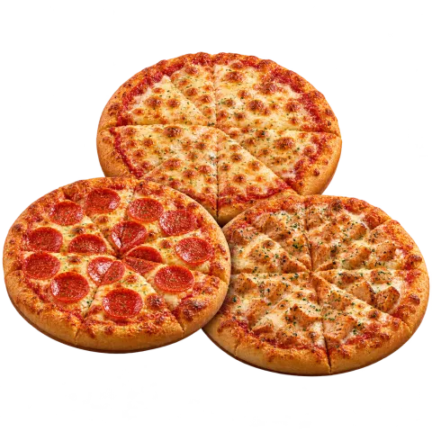 Three 10 inch pizzas